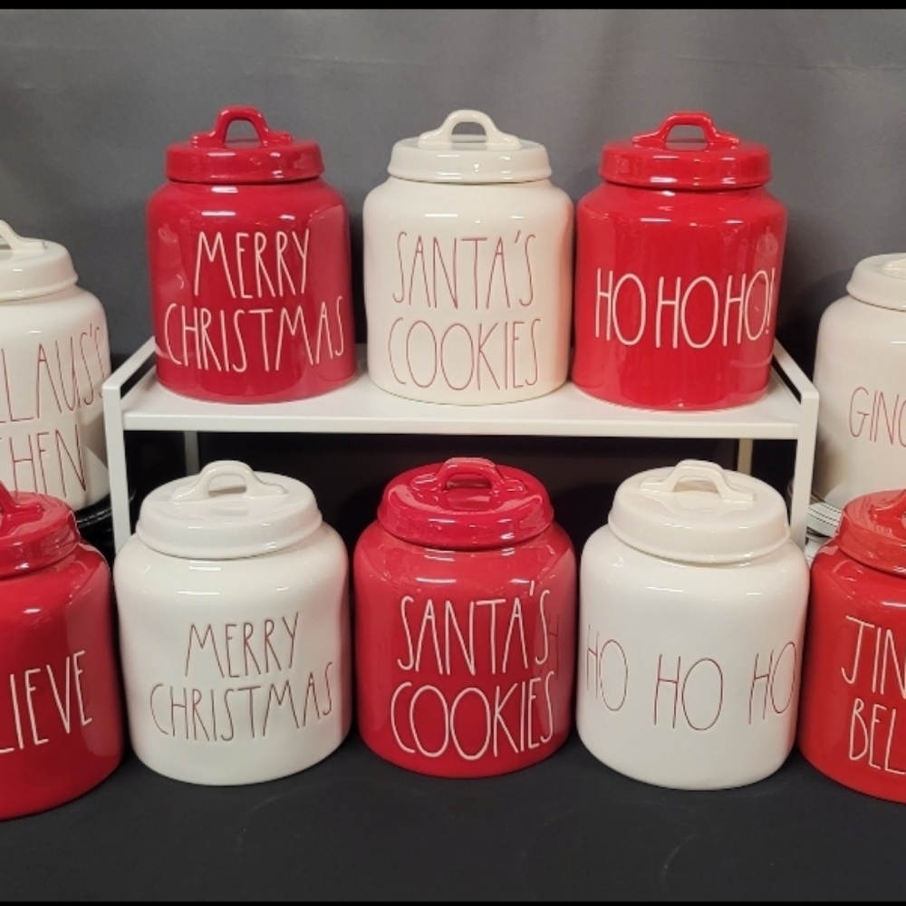 Rae Dunn Large Chubby Christmas Canisters